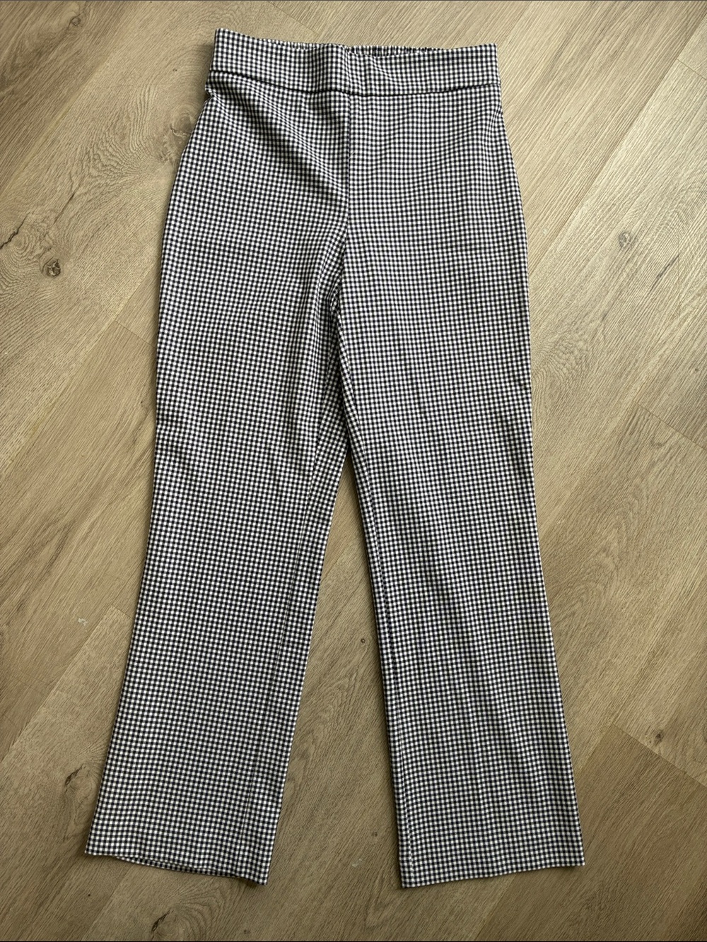Rachel Zoe Black and White Gingham Wide Leg Pants